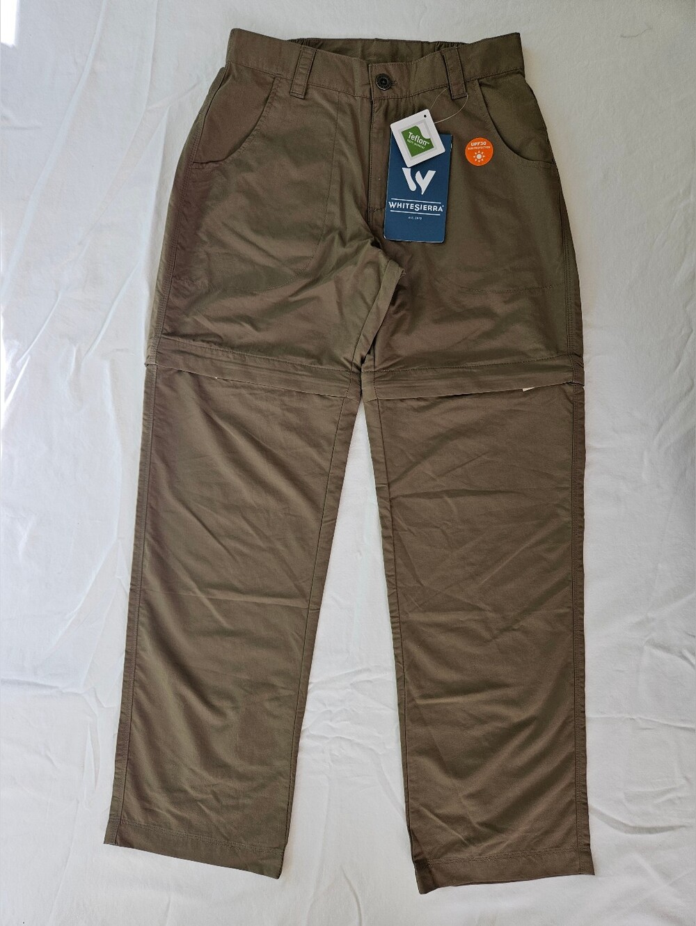 White Sierra Women's Sierra Point Bark 29-Inch Inseam Convertible Pant NWT XS